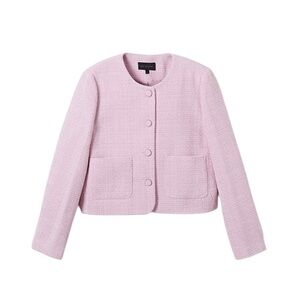 SPAO Women's Lavender Pink Tweed Jacket